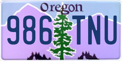 OR license plate 986TNU