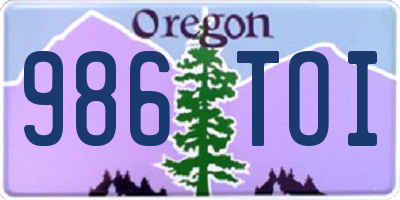 OR license plate 986TOI