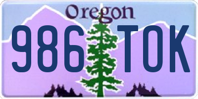 OR license plate 986TOK