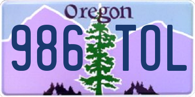 OR license plate 986TOL