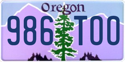 OR license plate 986TOO
