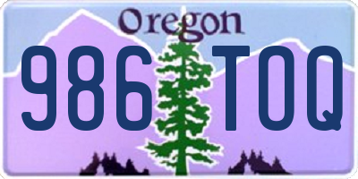 OR license plate 986TOQ