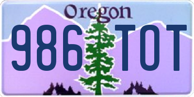 OR license plate 986TOT
