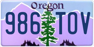 OR license plate 986TOV
