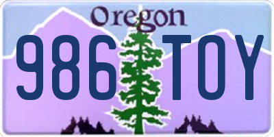 OR license plate 986TOY