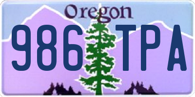OR license plate 986TPA