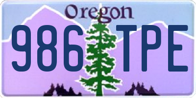 OR license plate 986TPE