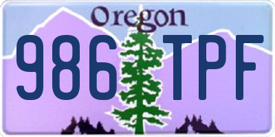 OR license plate 986TPF