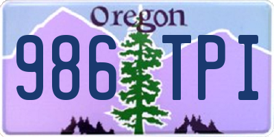 OR license plate 986TPI