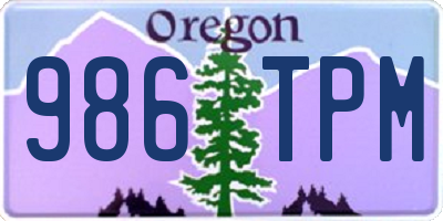 OR license plate 986TPM