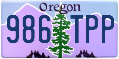 OR license plate 986TPP