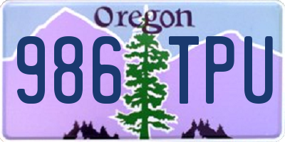 OR license plate 986TPU