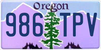 OR license plate 986TPV