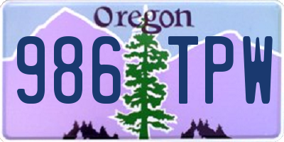 OR license plate 986TPW