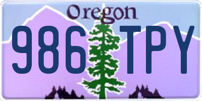 OR license plate 986TPY