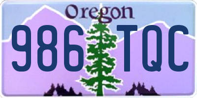 OR license plate 986TQC