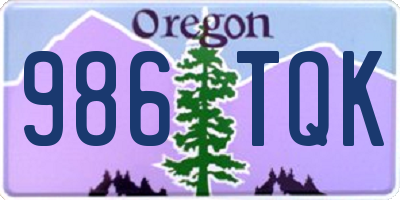 OR license plate 986TQK