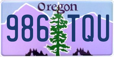OR license plate 986TQU
