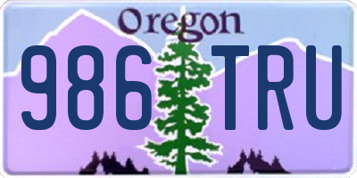 OR license plate 986TRU