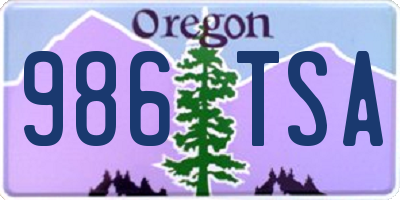 OR license plate 986TSA