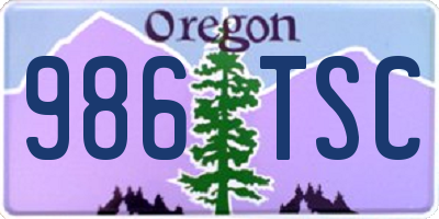 OR license plate 986TSC