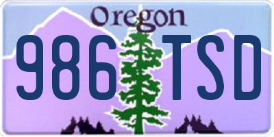 OR license plate 986TSD