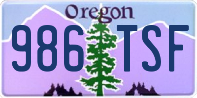 OR license plate 986TSF