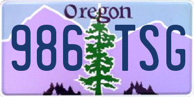 OR license plate 986TSG