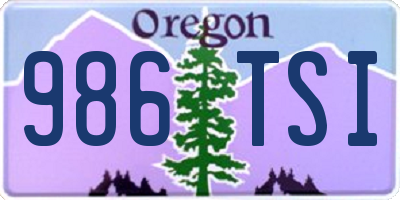 OR license plate 986TSI