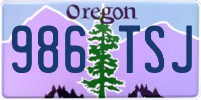 OR license plate 986TSJ
