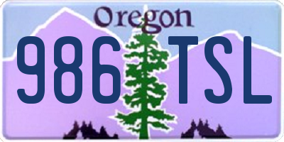 OR license plate 986TSL
