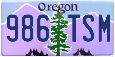 OR license plate 986TSM