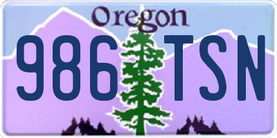 OR license plate 986TSN