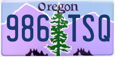 OR license plate 986TSQ