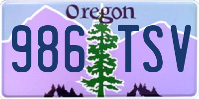 OR license plate 986TSV