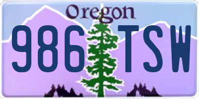 OR license plate 986TSW