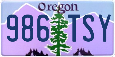 OR license plate 986TSY