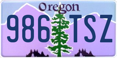 OR license plate 986TSZ