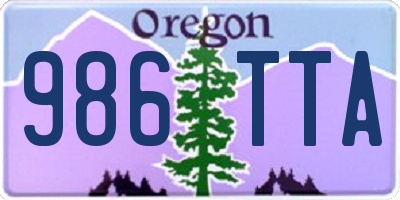OR license plate 986TTA