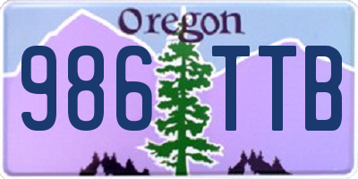 OR license plate 986TTB