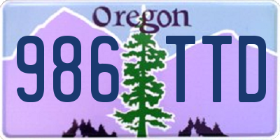 OR license plate 986TTD