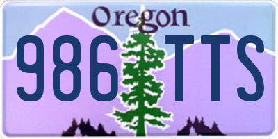OR license plate 986TTS