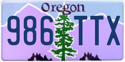 OR license plate 986TTX