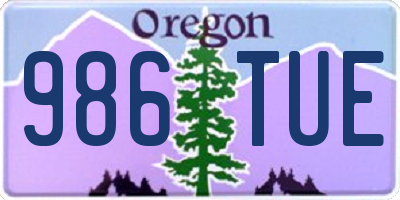 OR license plate 986TUE