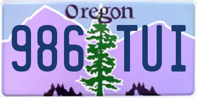 OR license plate 986TUI