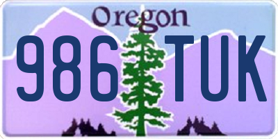 OR license plate 986TUK