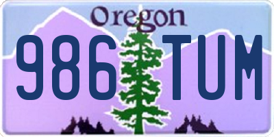 OR license plate 986TUM