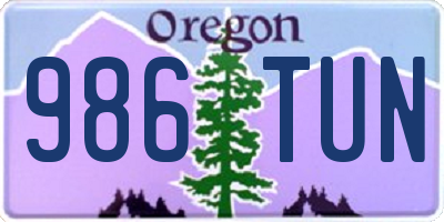 OR license plate 986TUN