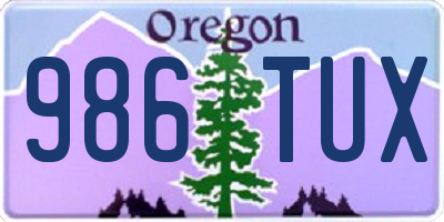 OR license plate 986TUX