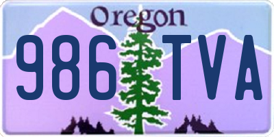 OR license plate 986TVA